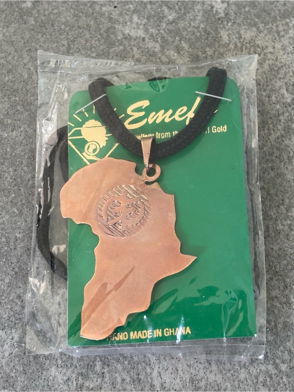 New COPPER ADINKRA GYE NYAME from GHANA African Continent Map PENDANT NECKLACE